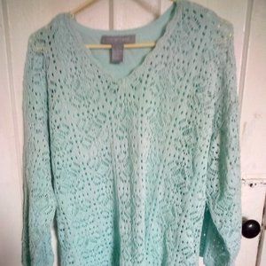 Modern Soul Lace Knit Sweater Set Size L